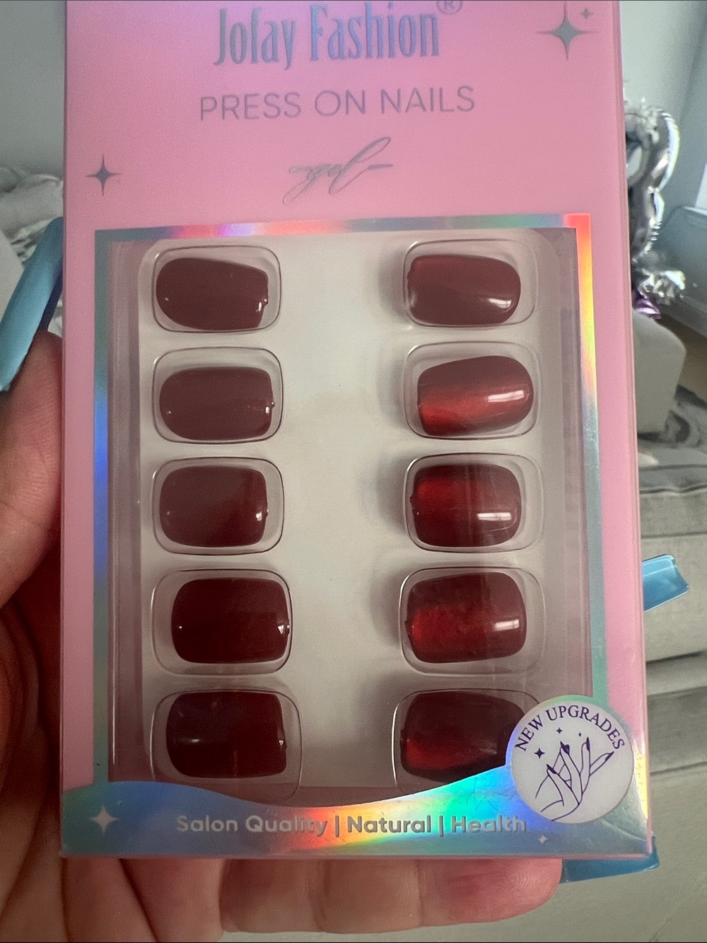 Red press on nails